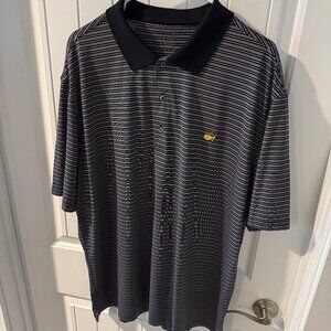Master Tech XXL Golf Polo Shirt Black and White striped